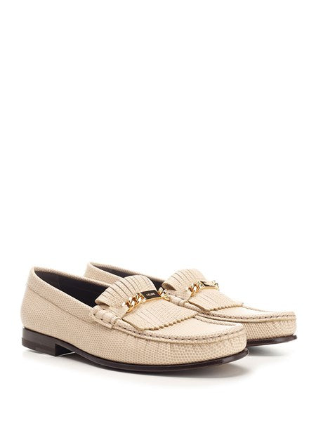 Celine
LOAFER W/ FRINGES & CELINE CHARM PRINTED LIZARD CALFSKIN BEIGE